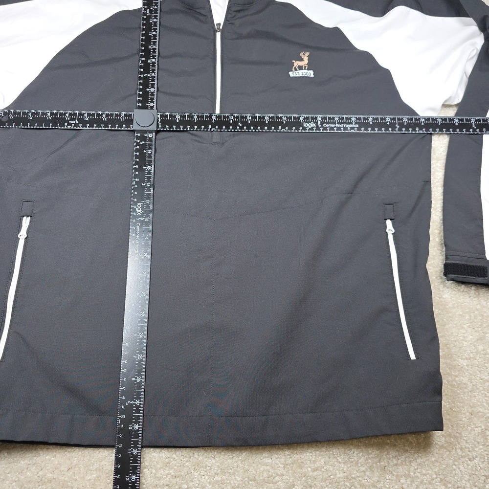 FootJoy FJ Jacket Mens L Black‎ White 1/4 Zip Golf Pullover Windbreaker Outdoor - Picture 7 of 9